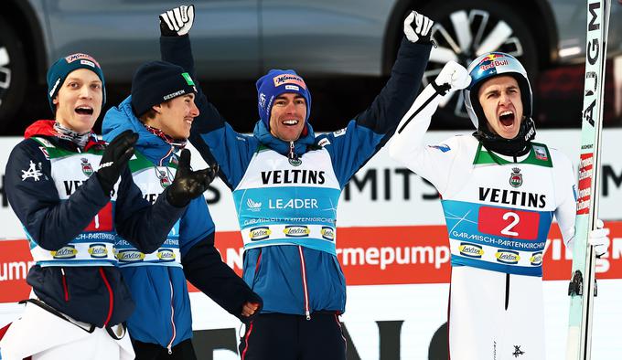 Avstrijci so se razveselili zmage Daniela Tschofeniga v Garmisch-Partenkirchnu. | Foto: Guliverimage