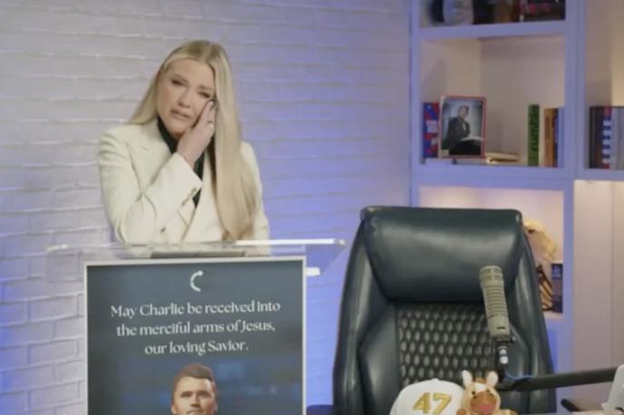 Erika Kirk | Erika Kirk je dejala, da bo njen jok po vsem svetu odmeval kot "bojni krik" in da se zagovorniki vrednot in stališč, ki jih je zagovarjal Charlie Kirk, ne bodo nikoli predali. | Foto Profimedia