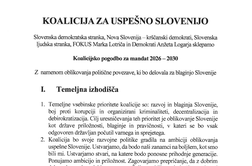 Kaj vse piše v koalicijski pogodbi?
