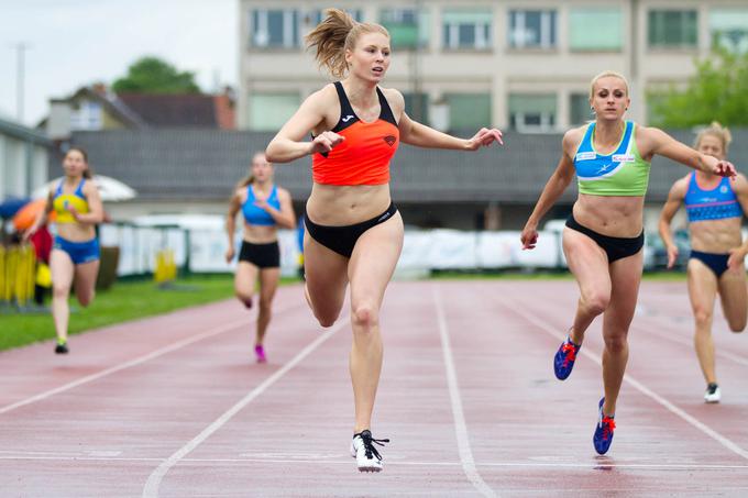 Maja Mihalinec je postala državna prvakinja tako v teku na 100 kot 200 metrov.  | Foto: Peter Kastelic