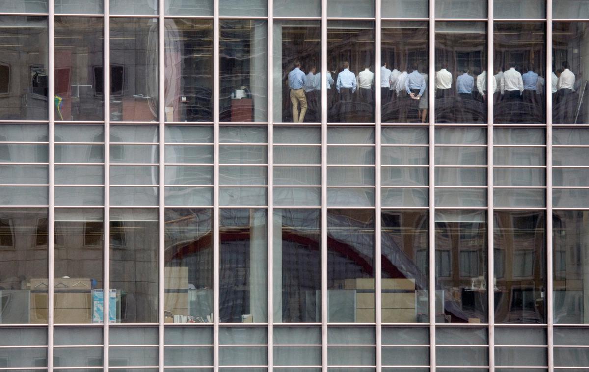 Lehman Brothers | Znamenita fotografija iz leta 2008: krizni sestanek v londonski podružnici Lehman Brothers | Foto Reuters