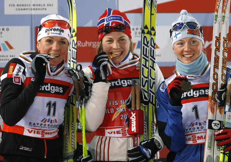 Petra Majdič je leta 2007 v Saporu postala svetovna podprvakinja v šprintu klasičnega koraka. | Foto: Reuters