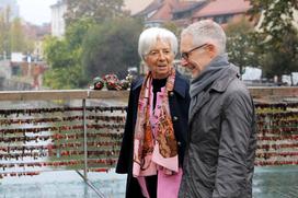 Christine Lagarde na obisku ljubljanske tržnice