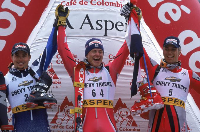 Njegova zmagovalna pot v svetovni pokal se je začela 25. novembra 2001, ko je s štartno številko 64 zmagal na slalomu v Aspnu. | Foto: Getty Images