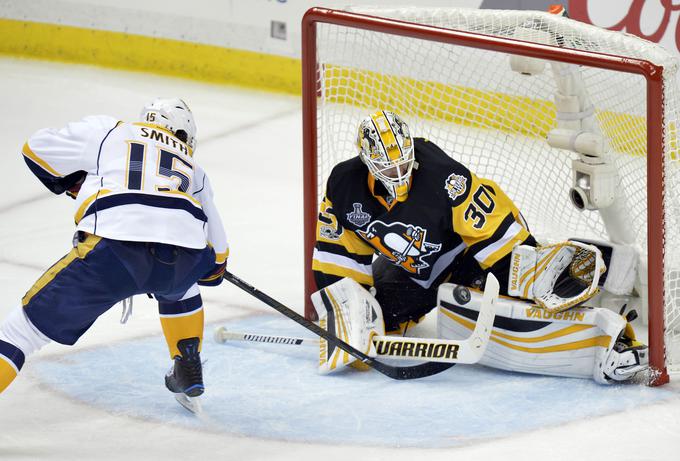 Lanski junak finala lige NHL, vratar Matt Murray, se ni dal premagati. | Foto: Reuters