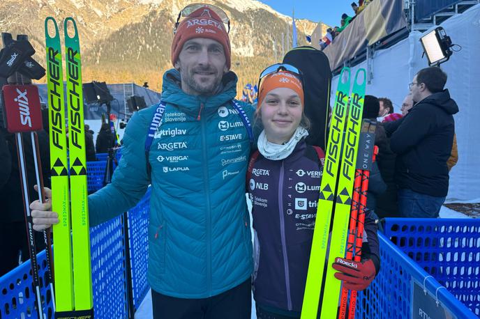 Jakov Fak, Lena Repinc, Lenzerheide | Jakov Fak se je še tretjič na SP v Lenzerheideju prebil do šestega mesta, tokrat v paru z mlado Leno Repinc. | Foto SloSki biatlon