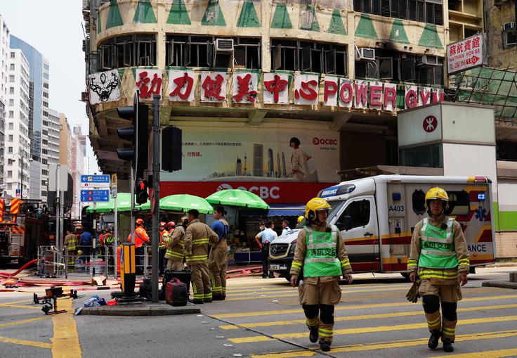 požar, fitnes, stolpnica, Hong Kong | Foto: Reuters