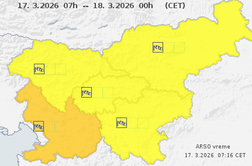Arso z novim opozorilom: najhuje bo na jugozahodu Slovenije #animacija