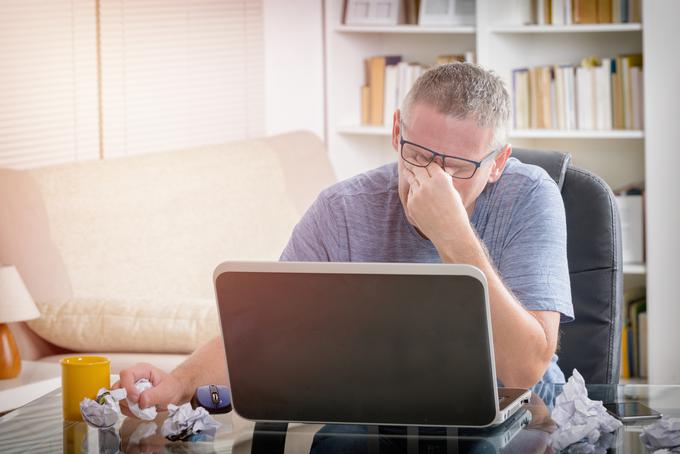 računalnik, utrujenost, boleče oči, moški | Foto: Getty Images