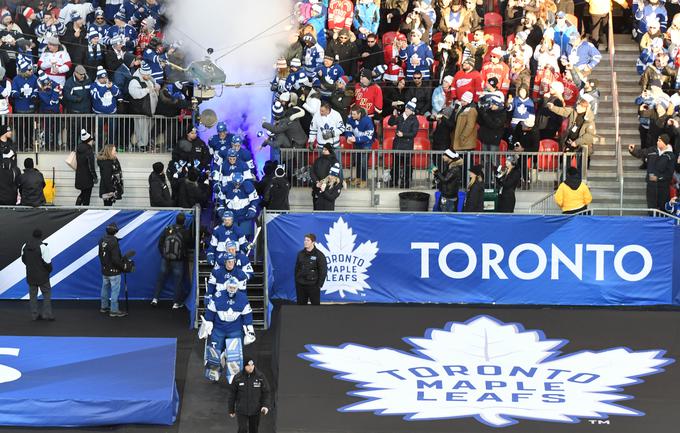 Toronto Maple Leafs so s tekmo na prostem obeležili stoto obletnico kluba. | Foto: Reuters