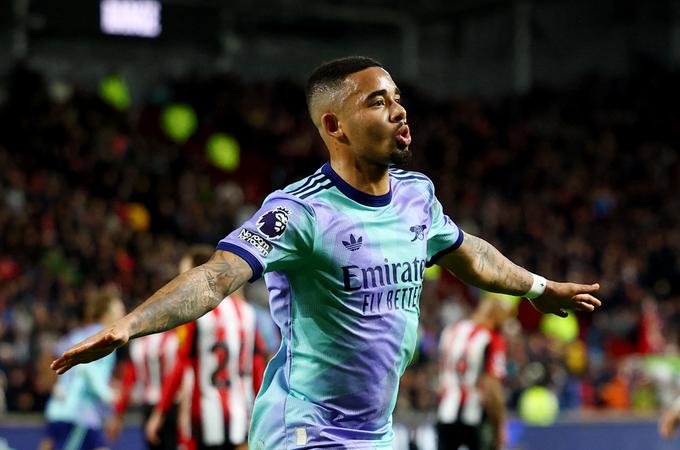 Napadalec Arsenala Gabriel Jesus je v 29. minuti izenačil na 1:1. | Foto: Reuters