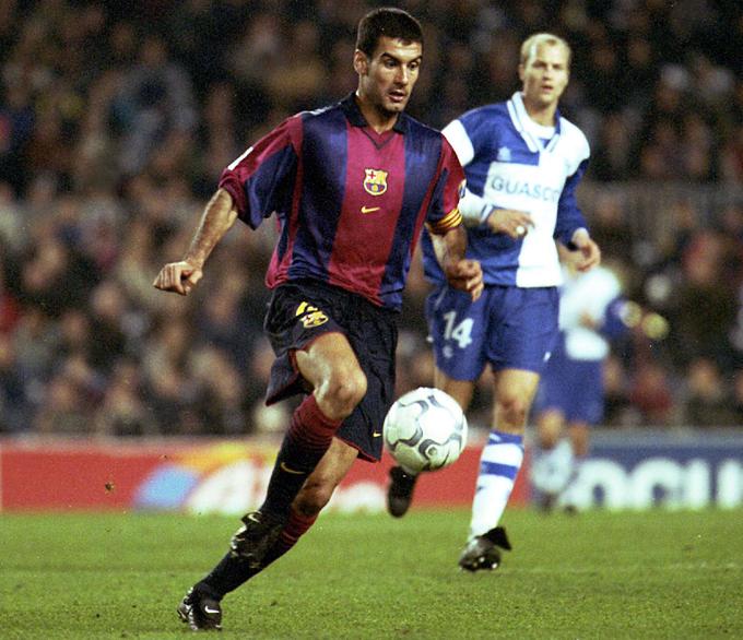 Josep Guardiola v majici Barcelone. | Foto: Getty Images