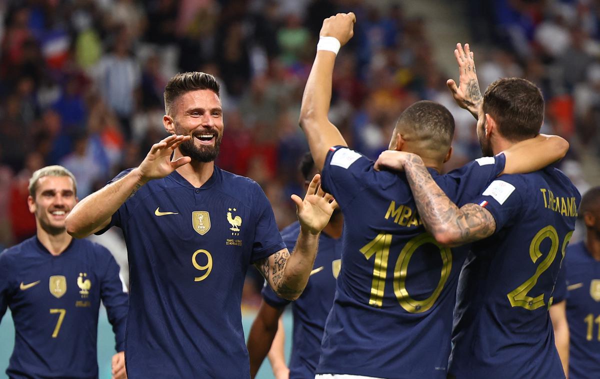 SP Francija Avstralija Olivier Giroud | Dan se je začel s šokantnim porazom Argentine, a končal z zanesljivo zmago Francije. | Foto Reuters