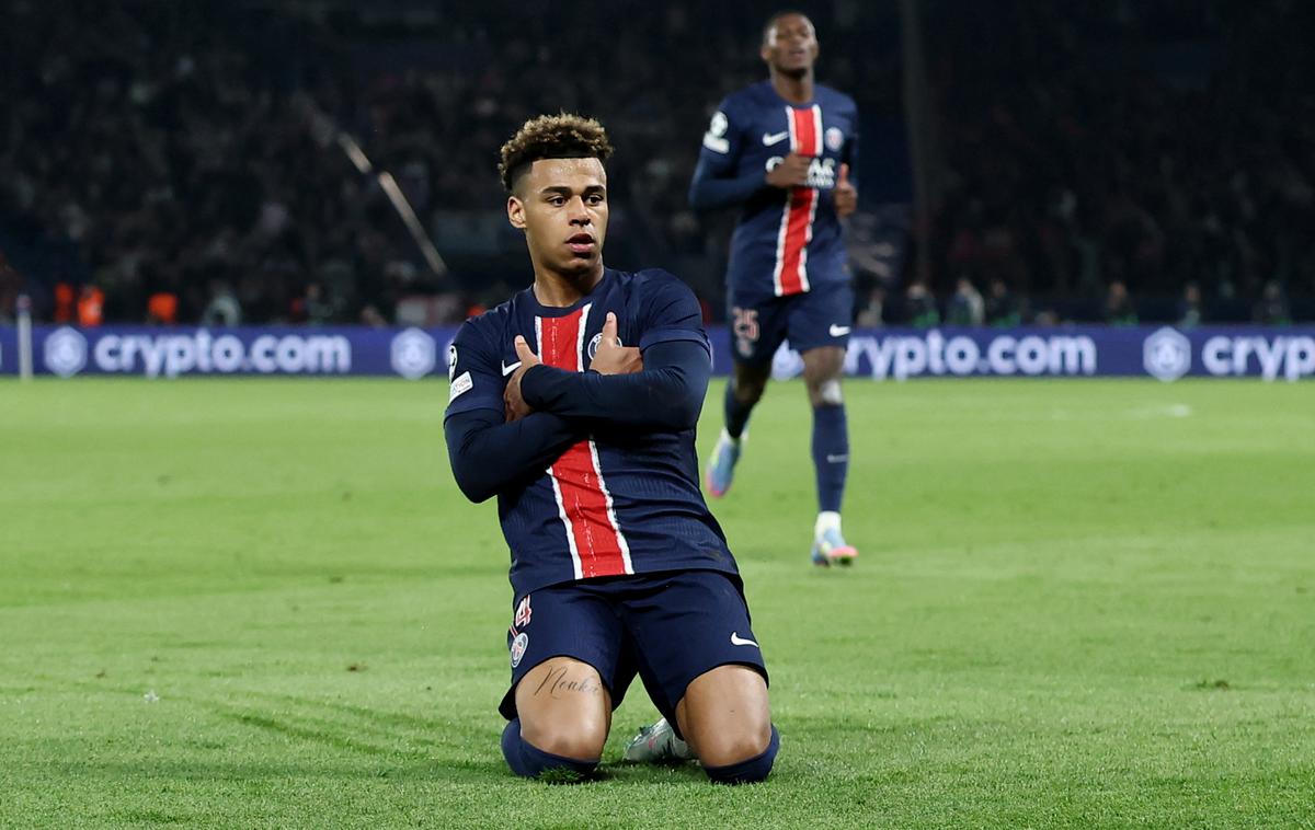 liga prvakov četrtfinale PSG Desire Doue | Mladi napadalec PSG Desire Doue bo zaradi poškodbe mečne mišice odsoten več tednov, tako da bo preskočil tudi poslastico lige prvakov proti Bayernu. | Foto Reuters