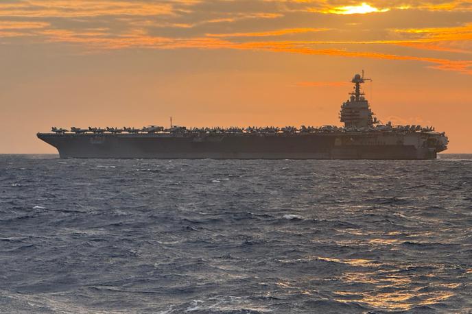 letalonosilka R. Gerald Ford | Letalonosilka šeste flote ameriške mornarice USS Gerald R. Ford pred obalo Splita | Foto Hrvaška vojska