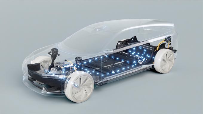 Izkoristili bodo odstranjeni klasični motor in vozilom podaljšali medosno razdaljo. Baterije bodo postale strukturni del vozila. | Foto: Volvo