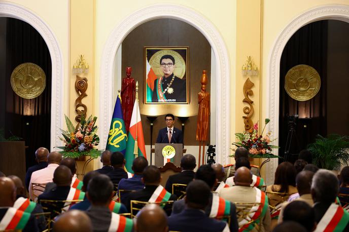 Andry Rajoelina | V nedeljo je predsednikov urad dogajanje označil kot poskus državnega udara. | Foto Reuters