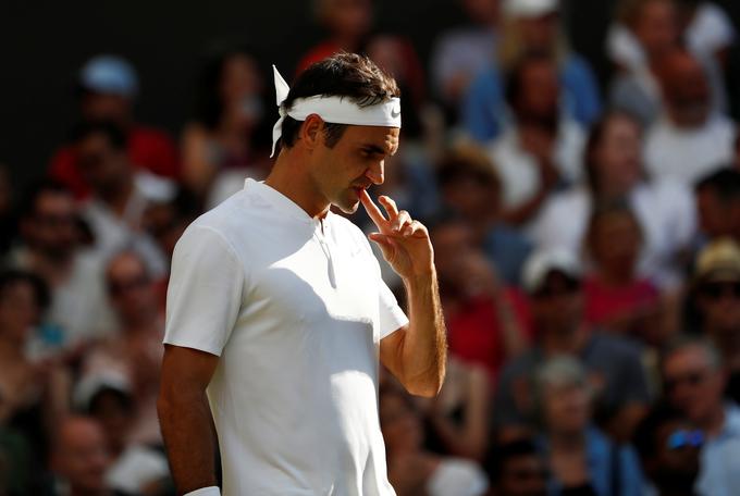Roger Federer lovi rekordno, osmo zmago v Wimbledonu. | Foto: Reuters