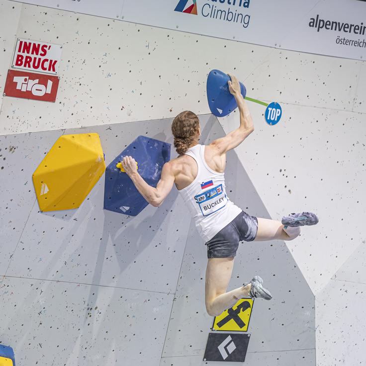 Najuspešnejša od slovenske ženske trojice v kvalifikacijah športnih plezalk je bila najmlajša 17-letna Buckley, ki je poskrbela za 15. dosežek kvalifikacij.. | Foto: Lena Drapella/IFSC