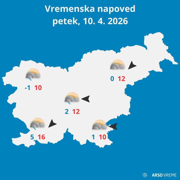 petek, Arso, vreme, napoved | Foto: Arso/Facebook