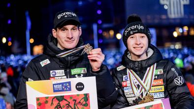 Slovenski skakalni junaki pobirali zlato, srebro in evre