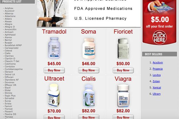 Ena od številnih spletnih strani, na katerih je podjetje RX Limited, ki ga je ustanovil Paul Le Roux, prodajalo zdravila na recept.  |  Foto: Posnetek zaslona | Foto: 