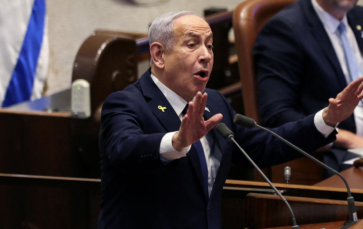 Benjamin Netanjahu | "Odločeni smo, da z železno roko uveljavljamo sporazume o premirju, tam kjer ti obstajajo," je Netanjahu dejal poslancem kneseta in zagrozil tistim, ki si po njegovih besedah prizadevajo za uničenje Izraela. | Foto Reuters