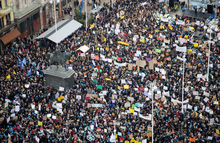 Zagreb protest učiteljev | Foto: Reuters
