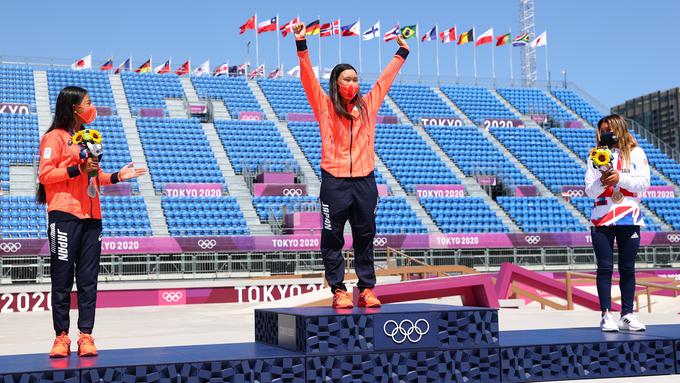 Japonska je tako osvojila vse zlate medalje v rolkanju na teh olimpijskih igrah doslej.  | Foto: Reuters