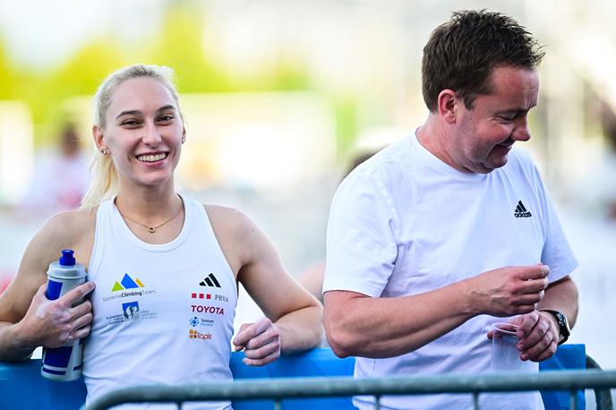 Janja Garnbret Roman Krajnik Koper 2024 | Janja Garnbret in njen trener Roman Krajnik sta v poolimpijski sezoni močno oklestila tekmovalne aktivnosti in z njim stres in pritisk. | Foto Grega Valančič