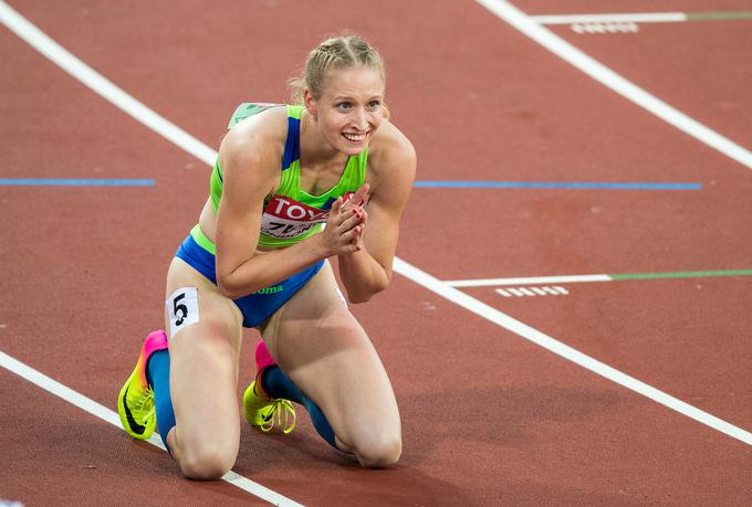 Agata Zupin, druga slovenska predstavnica v češki prestolnici, je bila na 400 m ovire peta (56.75). | Foto: Sportida