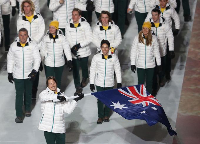 Na odprtju olimpijskih iger v Sočiju mu je pripadla čast nošenja avstralske zastave. | Foto: Gulliver/Getty Images