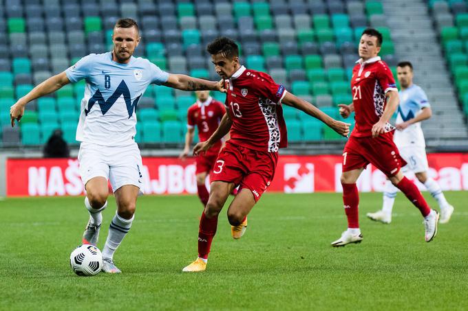 Jasmin Kurtič se je vrnil po kazni in močno izboljšal povprečje števila reprezentančnih nastopov slovenske enajsterice. | Foto: Grega Valančič/Sportida