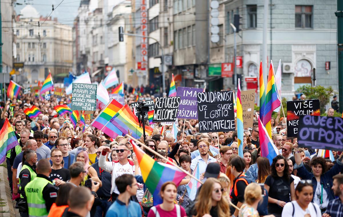 Parada ponosa v Sarajevu | Prva parada ponosa v bosensko-hercegovski prestolnici je minila brez incidentov. | Foto Reuters