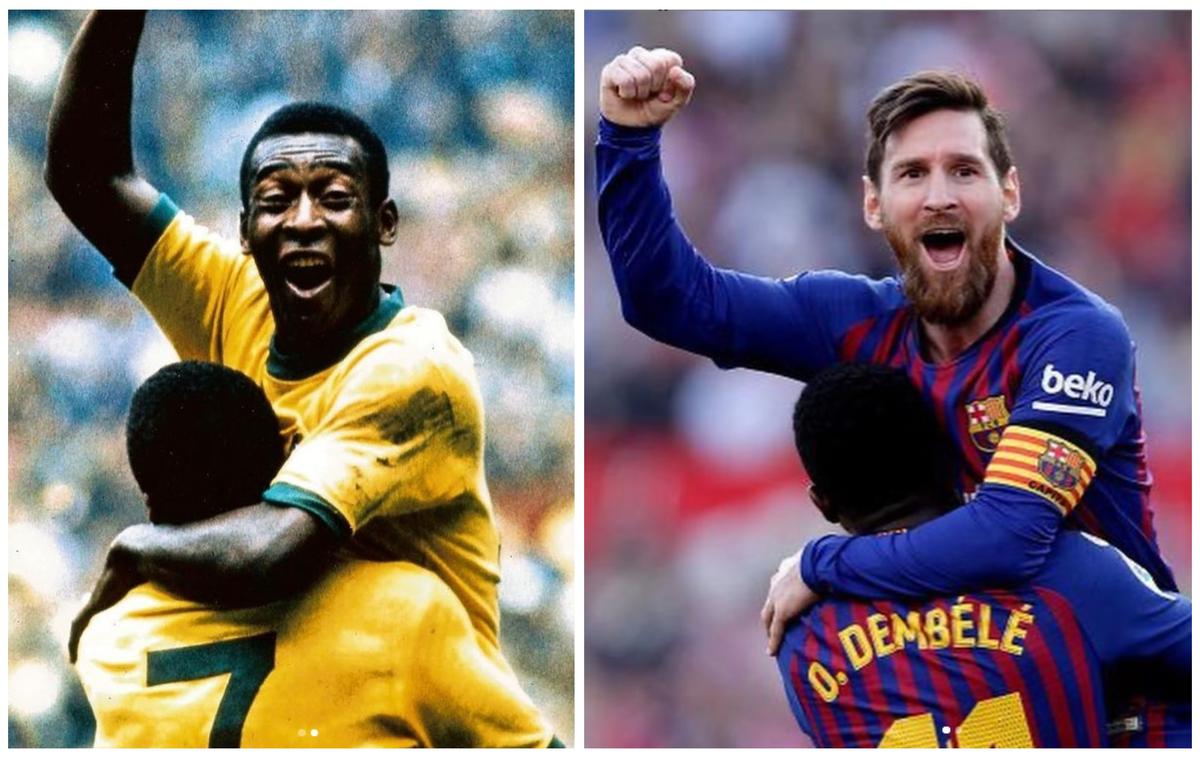 pele | Lionel Messi se je včeraj s Pelejem izenačil po številu zadetkov v dresu istega kluba.  | Foto Instagram