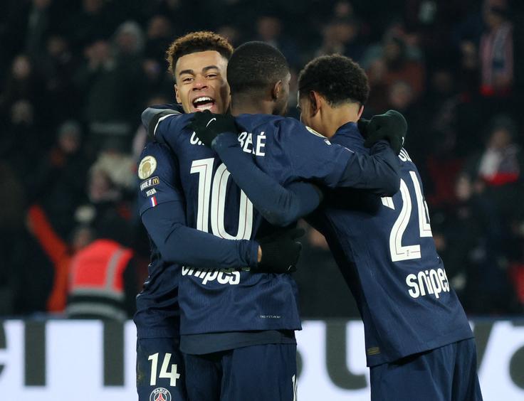 Ousmane Dembele je odločil mestni obračun na Park princev v prid PSG. | Foto: Reuters