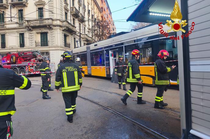 Nesreča Milano | Tramvaj se je iztiril nekaj po 16. uri.  | Foto Vigili del Fuoco
