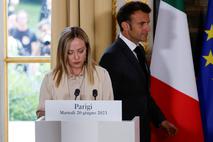 Giorgia Meloni in Emmanuel Macron