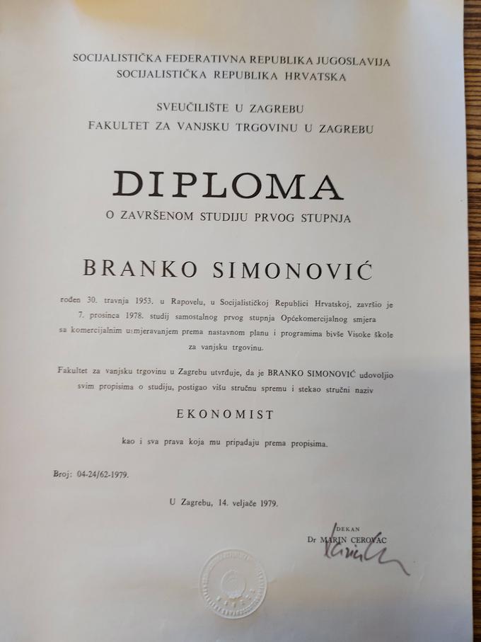 Diploma Branka Simonoviča | Foto: STA ,