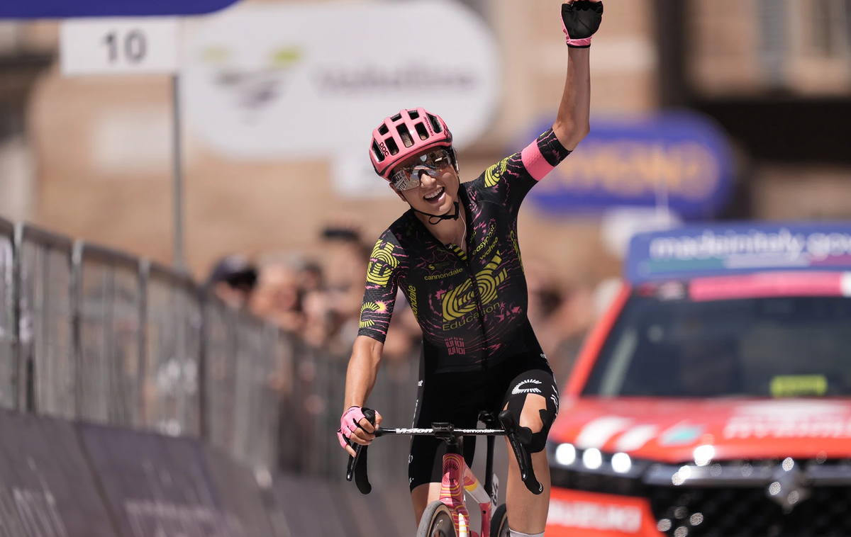 Clara Emond Giro 2024 | Kanadčanka Clara Emond (EF Education-Cannondale) je zmagovalka četrte etape kolesarske dirke po Italiji. | Foto LaPresse