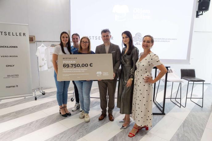 Modno podjetje Bestseller doniralo 69.750 evrov Slovenskemu združenju bolnikov z limfomom in levkemijo, L&L