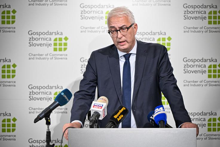 Spomnil je, da v GZS ves čas opozarjajo na težave konkurenčnosti slovenskega poslovnega okolja in predlagajo različne ukrepe za razbremenitev gospodarstva. "A na žalost zadeve niso šle v to smer, ampak ravno v nasprotno," je ugotavljal Gorenšček. | Foto: Jure Makovec/STA