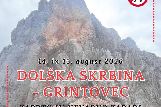 Planinska zveza Slovenije | Špremova pot med Dolško škrbino in Grintovcem je zaradi več večjih skalnih podorov že dlje časa zaprta.  | Foto Planinska zveza Slovenije
