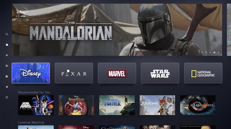 Tako bo predvidoma videti uporabniški vmesnik platforme Disney+. | Foto: The Walt Disney Company / Disney+
