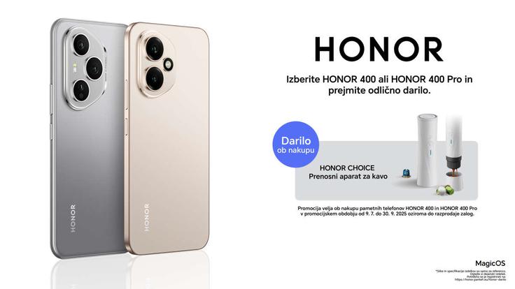 Ob nakupu telefona HONOR 400 ali 400 PRO prejmete brezplačen prenosni aparat za kavo HONOR Choice_1200 | Foto: 