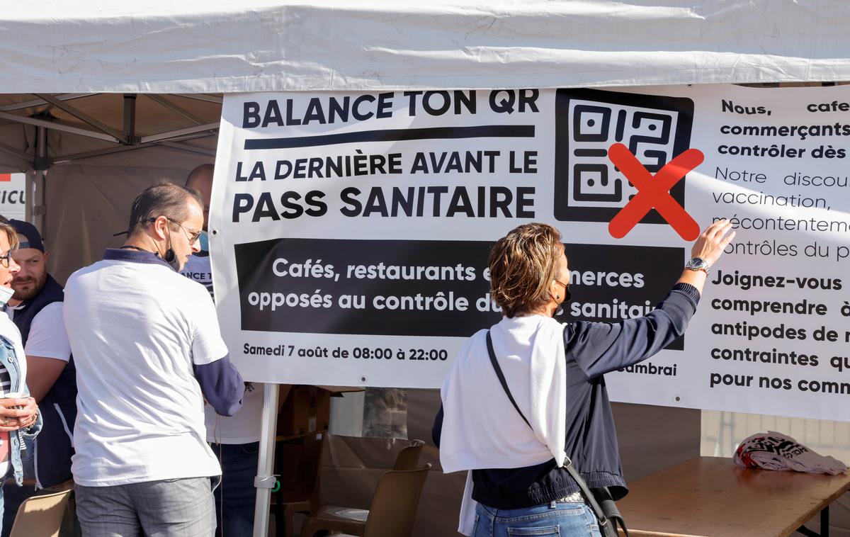 Francija, protesti, PCT | V več mestih v Franciji potekajo danes protesti proti širitvi uporabe covidnih potrdil za mnoge vsakdanje dejavnosti. | Foto Reuters