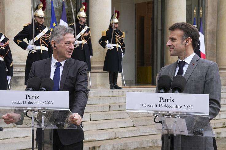 Robert Golob, Emmanuel Macron | Foto: Guliverimage