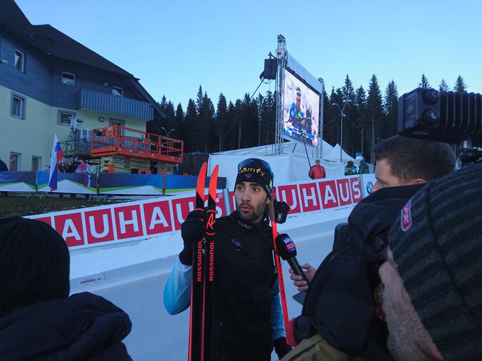 Martin Fourcade je bil v cilju zaskrbljen: Ne vem, kaj je šlo narobe. Z vsakim korakom sem izgubljal čas. | Foto: Simon Kavčič