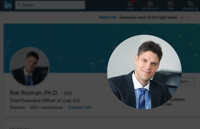 Rok Rozman je bil na Unicreditu zadolžen za reševanje Livarja, danes je njegov glavni izvršni direktor. | Foto: LinkedIn