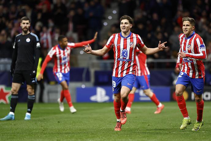 Julian Alvarez Atletico Madrid | Samuel Lino je podal, Julian Alvarez pa že v 16. minuti zadel za vodstvo Atletica z 1:0. | Foto Reuters